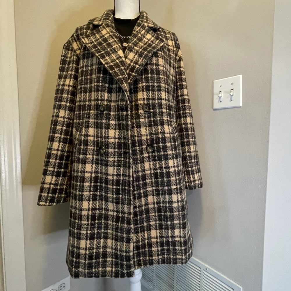 checkered Pea Coat